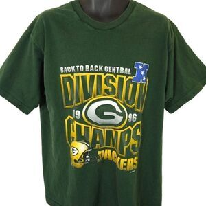Green Bay Packers T Shirt Mens Size XL Vintage 90s 1998 Champions NFL Football